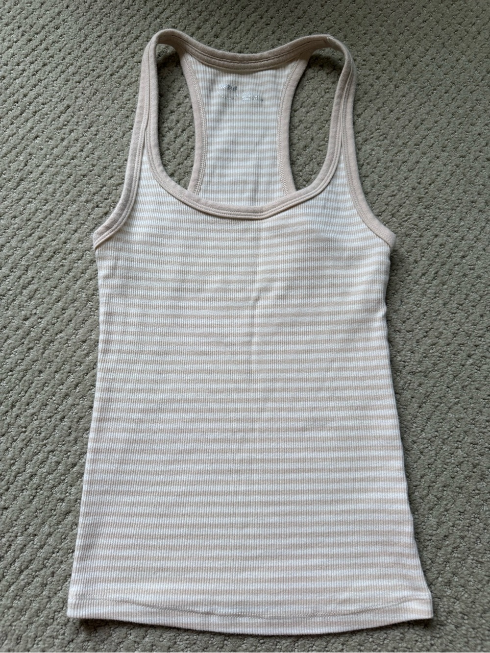 NWOT aerie Beige and White Striped Racerback Tank
